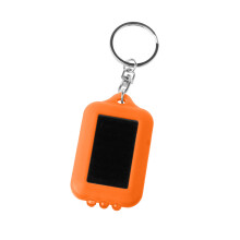 Solar Rechargeable Small Torch Keychain Plastic Texture-Orange