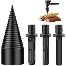 Firewood Drill Bit For Electric Drills, Portable And Heavy Duty Carbon Steel Wood Splitter With Cone Screw, Perfect For Softwood Processing At Home