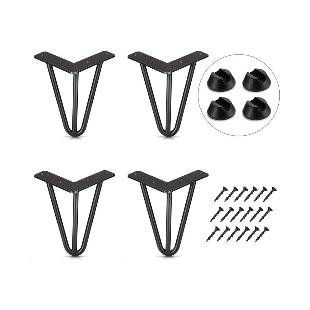 Diy Project Furniture Legs, Quick Installation Hairpin Legs For Tables, Black Solid Metal Legs With Powder Coating, Mid-Century Style For Office, 9340959539550