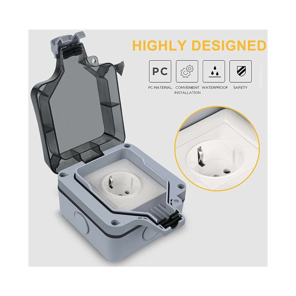 Outdoor Laundry Room Power Hub, Outdoor Power Outlet Ensures Waterproof Weatherproof Lockable Socket With High Quality Materials, Stable Performance 9169997167446