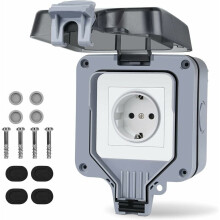 Vandalismebestendig buitenstopcontact, eenvoudige installatie, robuust kunststof, 16A 220V-240V stopcontact voor tuinen, zwembaden, werkplaatsen