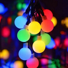 Cordão de luzes solares para jardim, 60 globos de luz, 11 m de comprimento, design à prova d'água, economia de energia, decoração de alta