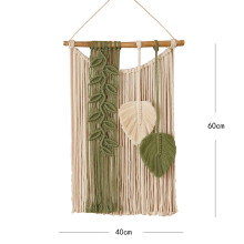 Boho-Makramee-Wandkunst, geometrisches Webmuster, Quasten aus Naturbaumwollseil, charmanter Boho-Chic-Wandschmuck für Wohnzimmer und Schlafzimmer