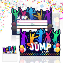 Durable Eco-Friendly Materials, Jumping Party Invites for Thrilling Trampoline Birthday Adventures, Featuring Clear Printing and Exquisite Patterns,