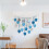 Χειροποίητη διακόσμηση τοίχου Boho Macrame, ροζ ταπετσαρία από φύλλα βαμβακιού, υφαντή 4
