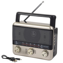 Bærbar radio med hovedtelefoner, strømdrevet, batteridrevet, digital tuner, AFC, brugervenlig grænseflade, stor skive, AM/FM, bærbar radio med