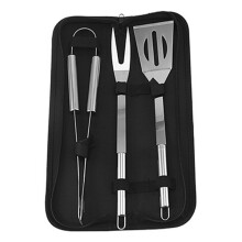 Portable Grill Set for Camping Picnic Equipment, Professional Grade Stainless Steel Multipurpose Outdoor Cooking Tools (3 Piece)