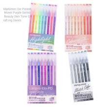 (Markieren Sie Pastell/Hautfarbe/Monet Lila/Skizze Serie-9 Farben) 4 Stück fluor zieren des Notebook-Stift-Set