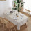 Heavy Duty Rectangular Table Cloth, Elegant Pattern Cotton Linen Fabric for Indoor Outdoor Use, Waterproof Dust-proof Material Enhances Table 6