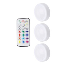 Fernbedienung LED Puck Lichter Schrank Nachtlampe für-Weiß
