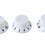 3PCS Plastic Rotary Guitar Knobs Tone Volume Control White Black Lettering 10