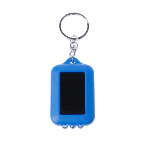 Portable Solar LED Flashlight Keyring Practical Keychain-Blue