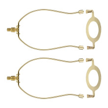 Set of 2 Lamp Shade Harp Assembly Shade Bracket Lamp-Gold