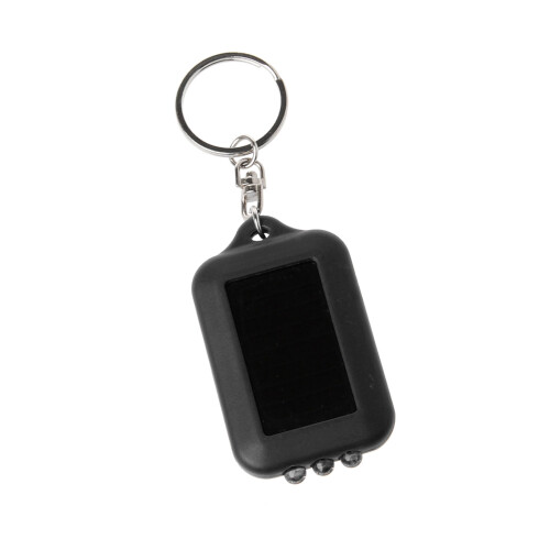 Solar Small Flashlight Keychain Solar Pocket Torch Small-Black