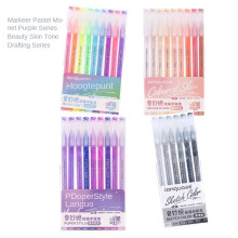 (Markeer Pastel/huidskleur/Monet paars/Sketch Series-9 kleuren) 4 stuks fluorescerende notebook pen set