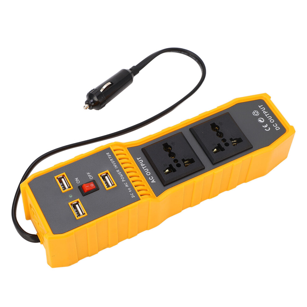 Car Power Inverter 200W Dc12v To Ac220v With 3 Usb & Dual Sockets 6901370332699