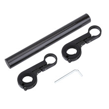 Aluminiumlegering klem voor stuurverlenging, carbonvezel verlengbeugel, corrosiebestendig, heldere kleur, dubbele bevestiging met rubberen inzetstuk