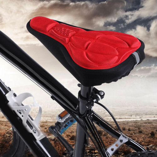 Capa de selim de bicicleta com design ergonômico côncavo, macia e acolchoada com espuma absorvente de impacto, respirável e confortável para a 2