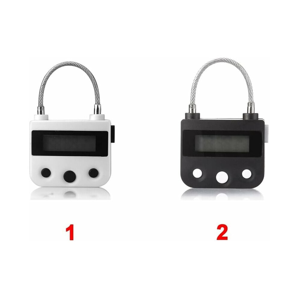 Security Padlock With Liquid Crystal Display, Discreet High-Quality Plastic Electronic Timer Lock For Behavioral Habit Aid In Kitchens, Gyms, And 9169997168351