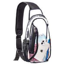 Åndbar slyngetaske til aktiv livsstil, gennemsigtig crossbody-rygsæk med stor kapacitet og glat lynlås, letvægts, gennemsigtig skuldertaske med