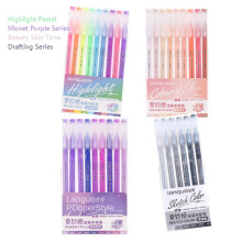 (Korostus Pastelli/Skin väri/Monet violetti/Sketch-sarja-9 väriä) 4 kappaletta fluoresoivan muistikirjan kynän sarja
