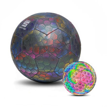 (pallone da calcio in PU riflettente con pompa - al fluorescenza per divertenti allenamenti notturni)