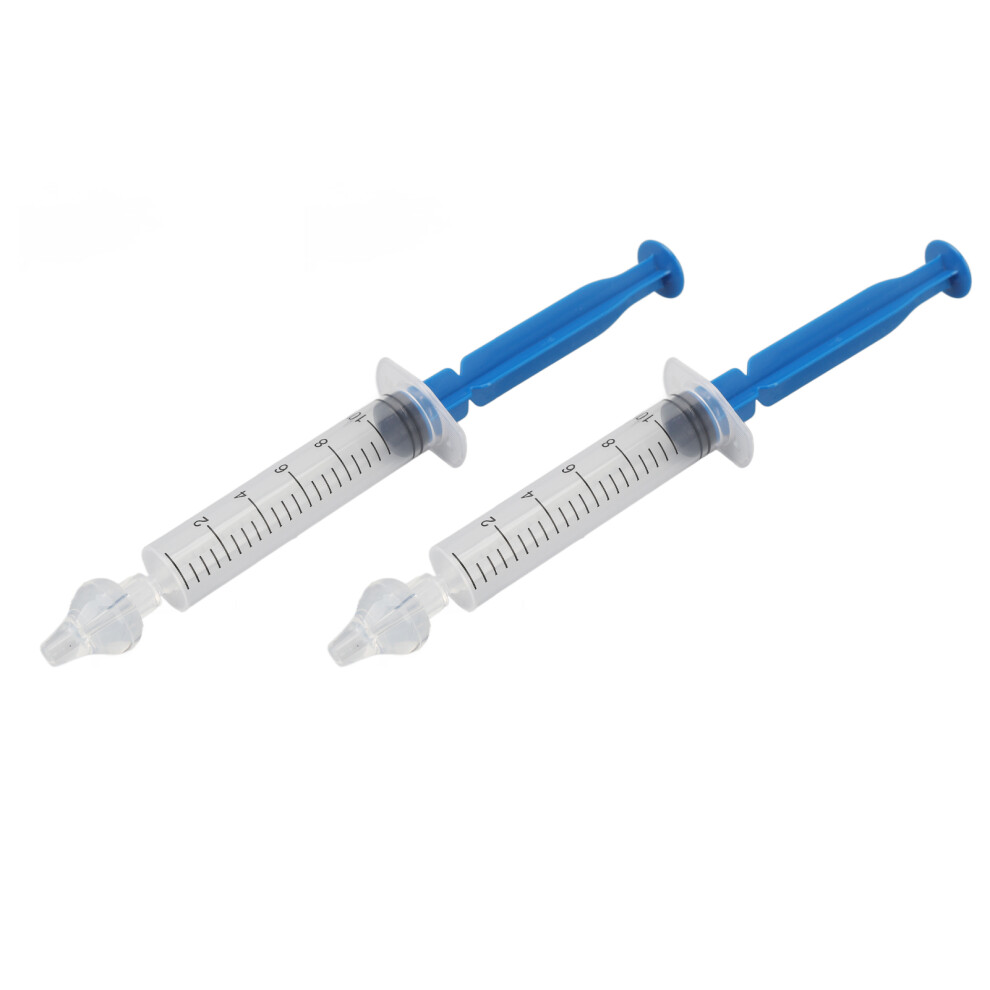 2Pcs 10Ml Silicone Syringe Nasal Irrigator For Kids' Nasal Care Blue