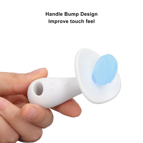 Baby Silicone Teether Stick Large Candy Shape 8x5.1cm Blue & White 2