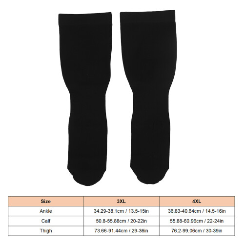 Plus Size Black Knee High Compression Socks 23-32mmHg, 4XL 1
