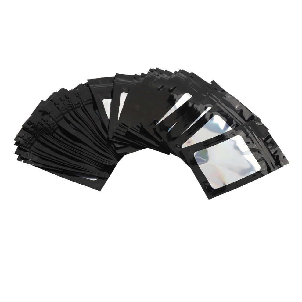 Scent Proof Mylar Bags, Holographic Design For Small Business Candy, Jewelry, And Cosmetics Storage, Reusable Packaging With Clear Window (100Pcs)
