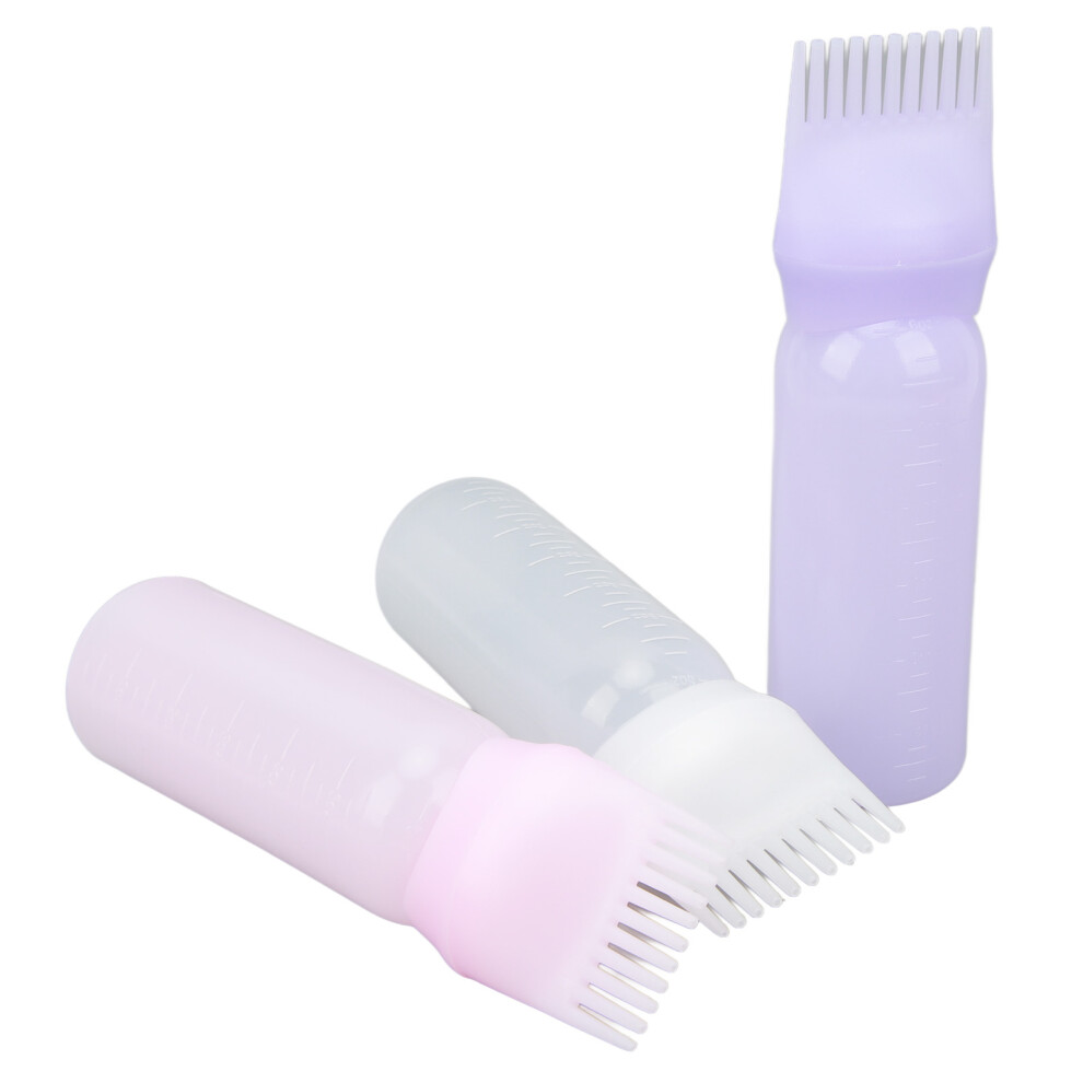 Set of 3 Hair Dye Applicator Bottles 150ml with Root Comb and Measuring Scale