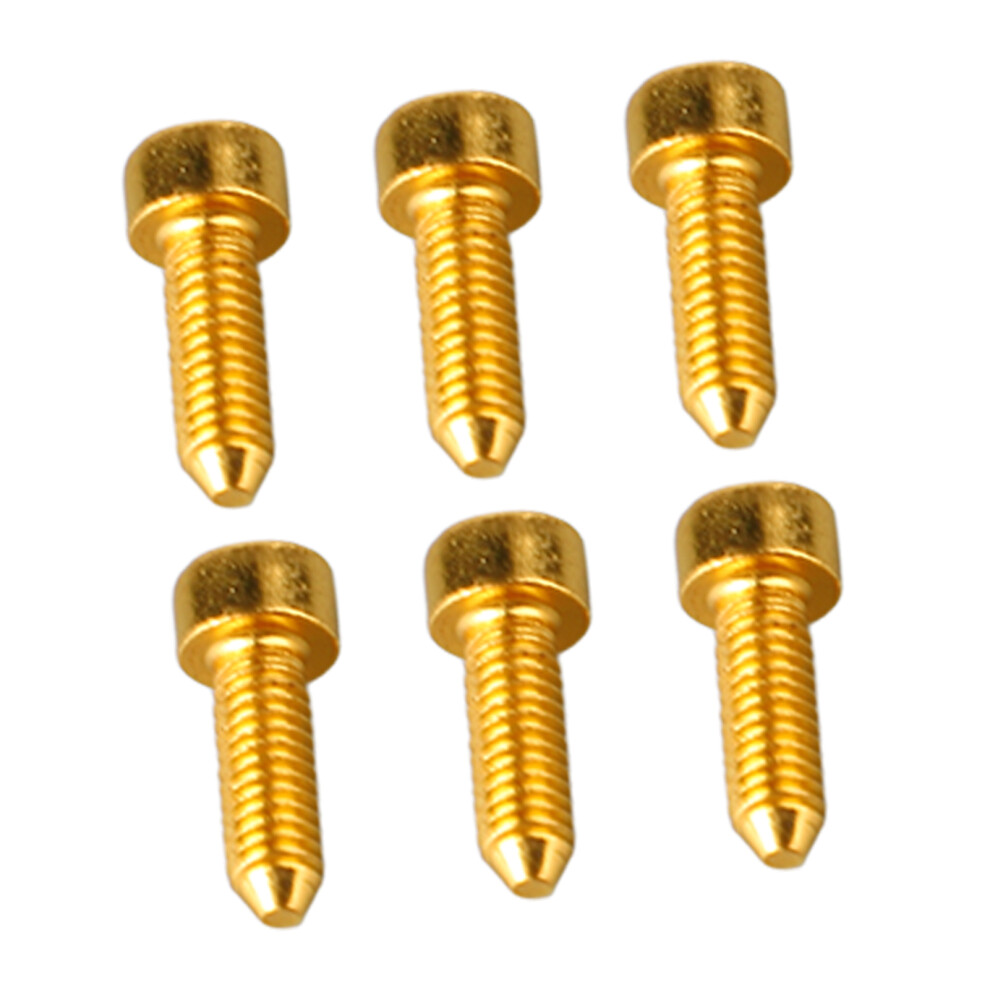 6Pcs Gold Stainless Steel Guitar Tremolo Bridge Saddle Screws, Hex Head 9461370336525
