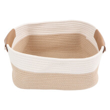 Large Cotton Rope Basket with Handles for Laundry & Toy Storage