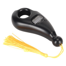 Digital Beads Counter LCD with Tassel, 10.4x4.5x2.5cm, Low Noise Black