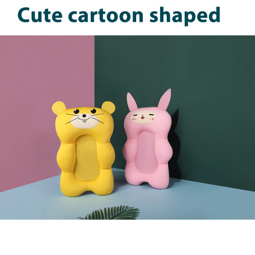 Baby Bath Tub Mat Cartoon Shaped Soft Float Cushion - Adjustable Strap 2