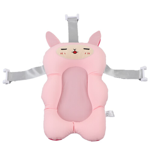 Baby Bath Tub Pad Cartoon Shape, Soft Floating Cushion, Adjustable Strap 1
