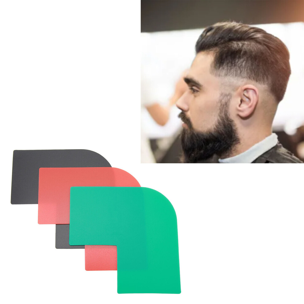 3pcs Beard Shaping Template Men's Mustache Sideburns Neck Guide Plastic Tool