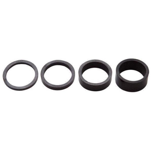 Pro set UD espaçadores 1 1/8 polegadas tubos de direção preto carbono 4 peças