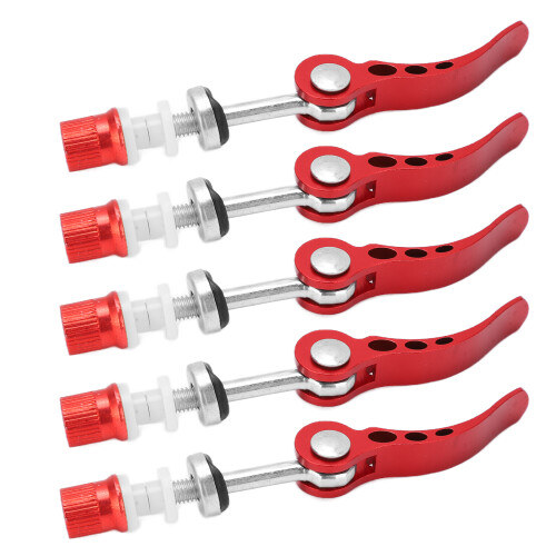 Universal Bicycle Quick Release Seatpost Clamps 5pcs Aluminum Red 1