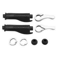 Ergonomische Fahrradlenker-Gummigriffe mit rutschfester, konturierter Form, hochfeste Lenkerendgriffe aus Aluminiumlegierung mit Verriegelung zur