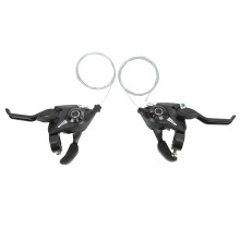 Cykelväxelbromsspakar 21-växlad mountainbike växelindikator V-bromsvajerset ergonomisk aluminiumlegering design för hopfällbara racercyklar