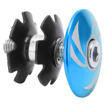 Bike Stem Cap Aluminum Alloy Star Nut for MTB & Road Bike Headset Top Cap Blue