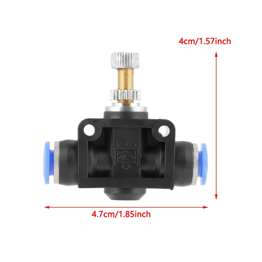 6Mm Push-In Connector, Pneumatic Air Flow Control Valve Quick Connection Design For Easy Installation, Elliptical Release Ring For Convenient 9169997169099
