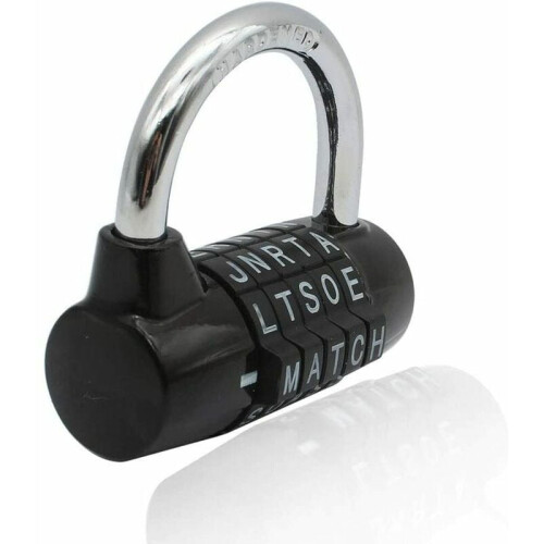 Combination Lock With 5-Letter Code, Customizable Security Code, Durable Zinc Alloy And Steel For Multi-Use (Secure Combination Lock) 1