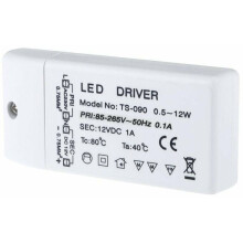 LED-driver voor LED-spotjes en -strips, transformator met kortsluitbeveiliging en thermische overbelastingsbeveiliging, ideaal voor gebruik achter