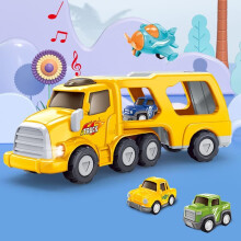 Conjunto multifuncional de caminhões de brinquedo para crianças pequenas, conjunto educativo de caminhões de construção com luzes e sons para