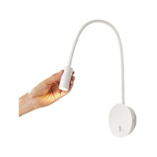 Fleksibel LED-leselampe med svanehals og veggmontering, hvite leselamper med berøringskontroll og dimbar funksjon, varmeavledning for sikker bruk,