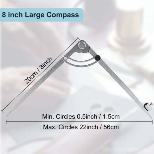 Artisan's Delight, Lockable Wing Design Compass for Precision Woodworking, Metalworking, and Geometry (Includes Pencil Holder) 1
