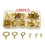 150 Pcs Cable Ring Terminal Ring Cable Lugs Copper Lugs Ring Terminals Connectors Brass Crimp Cable Wire Terminals 9