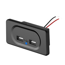 4.8A Dual-USB Autolader Socket 12V 24V voor Motorfiets Auto Vrachtwagen ATV Boot RV Bus Power-Adapter Outlet LED Licht